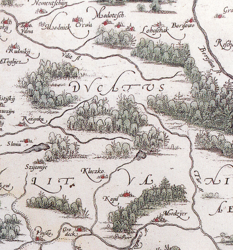 Фрагмент карты Вацлава Градэцкага, 1562 г.